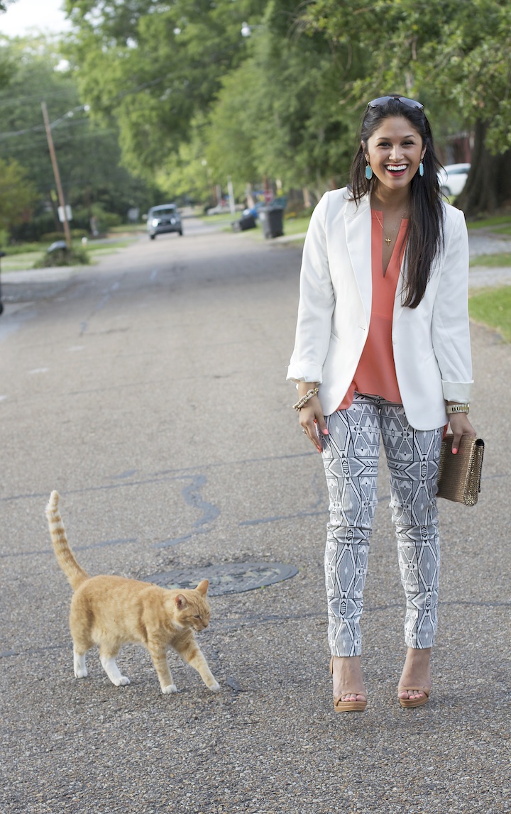 printed jeans