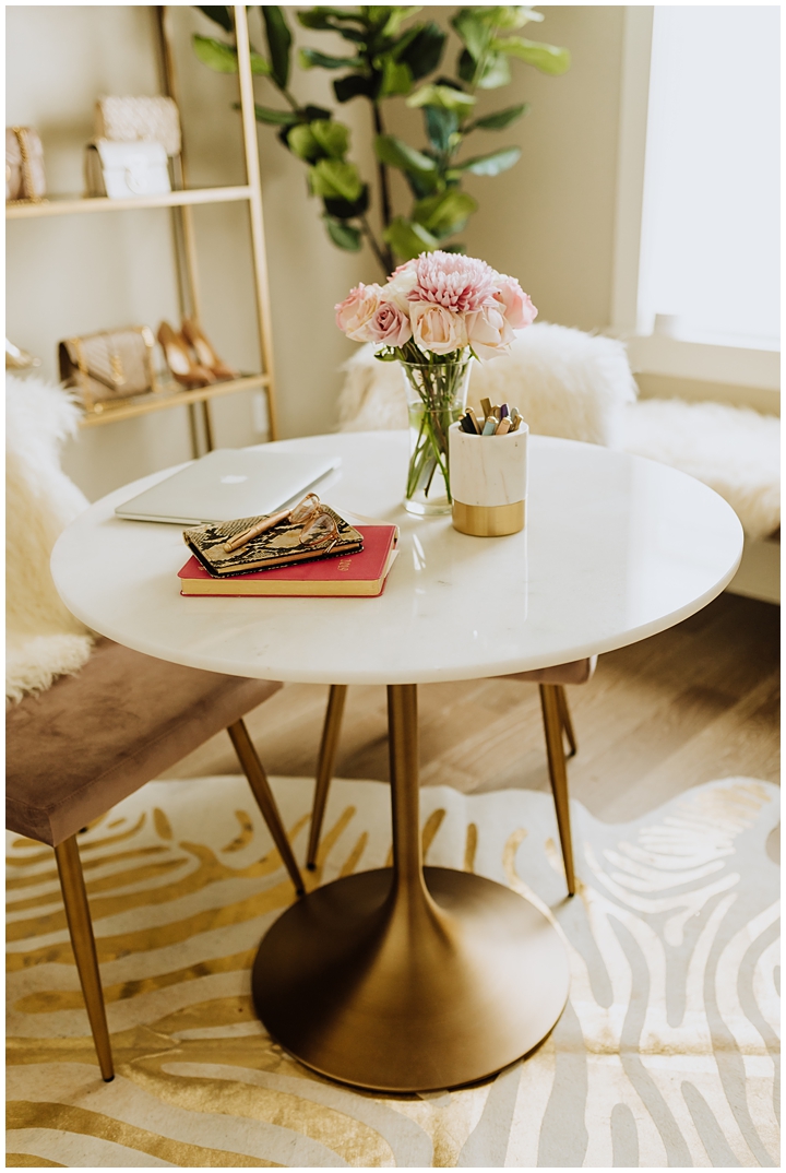gold and marble table
