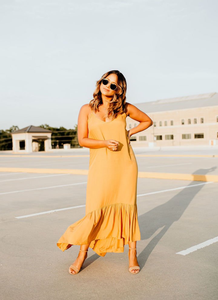 yellow maxi dress