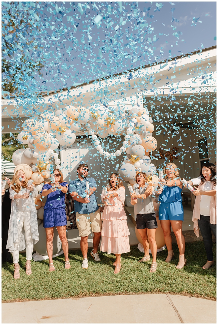 baby gender reveal party confetti cannons
