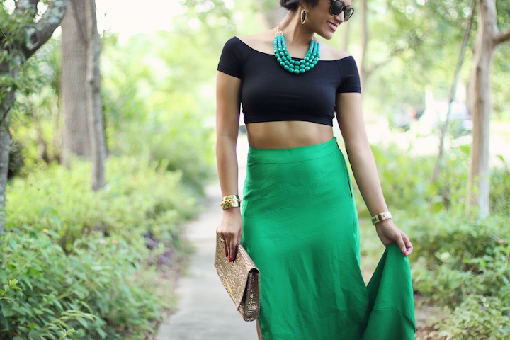 green-maxi-skirt