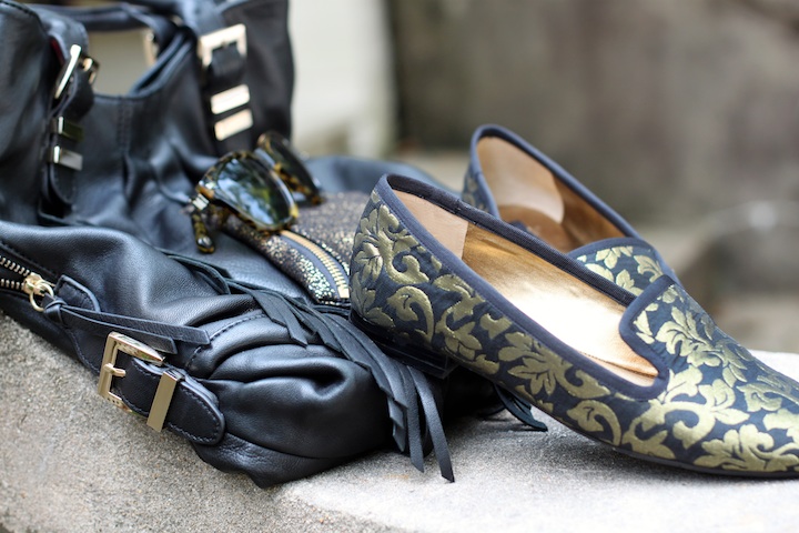 black-and-gold-flats