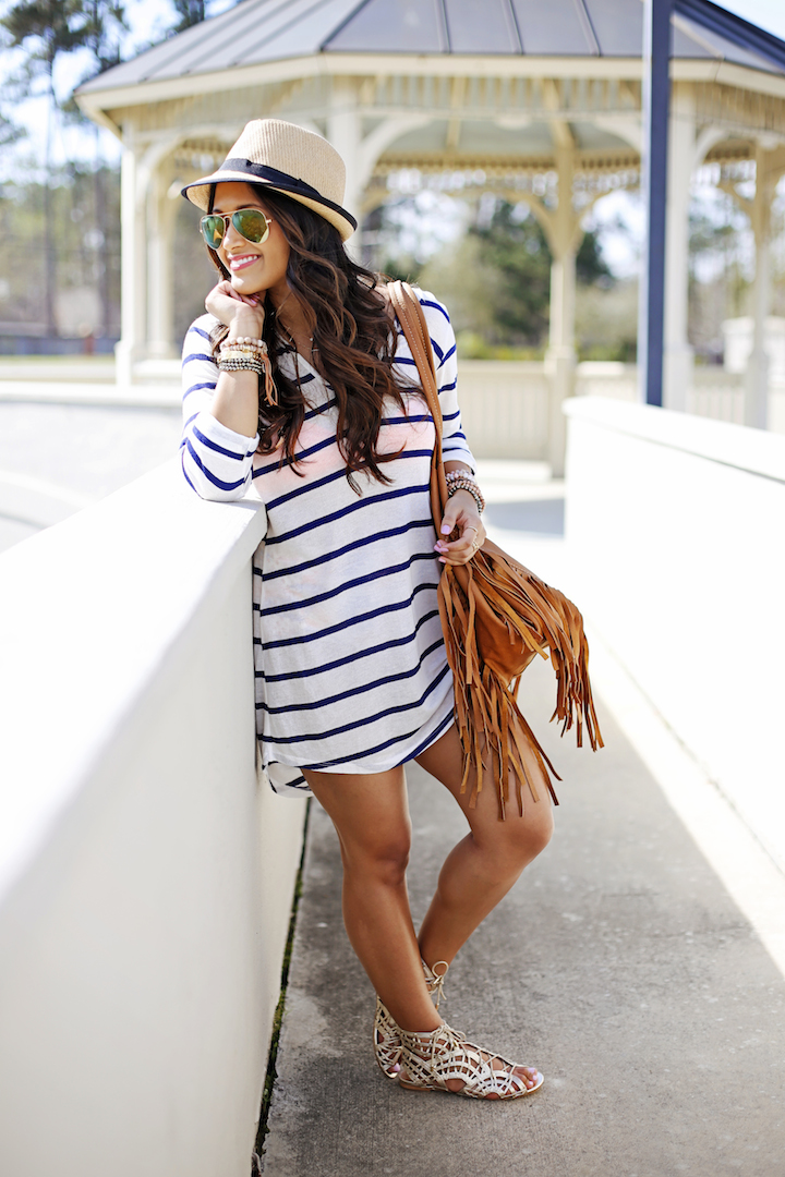 striped coverup