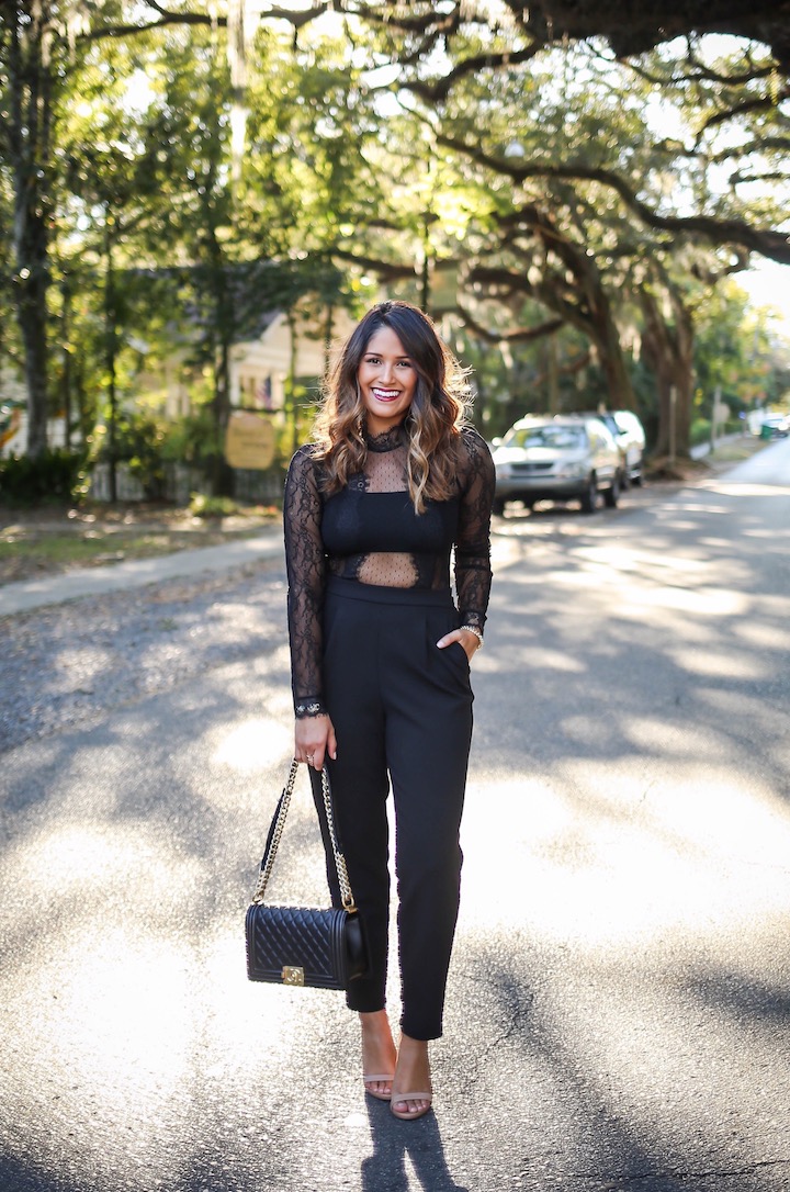 Black Lace Pantsuit 