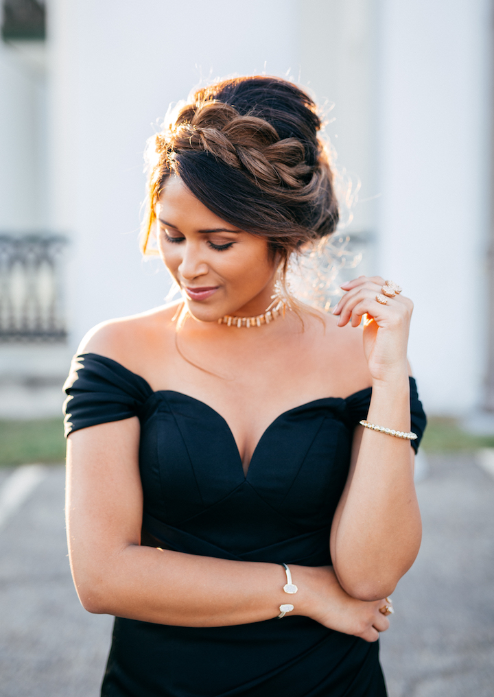 Holiday Party Style: Glam Off The Shoulder Gown · Haute Off The Rack