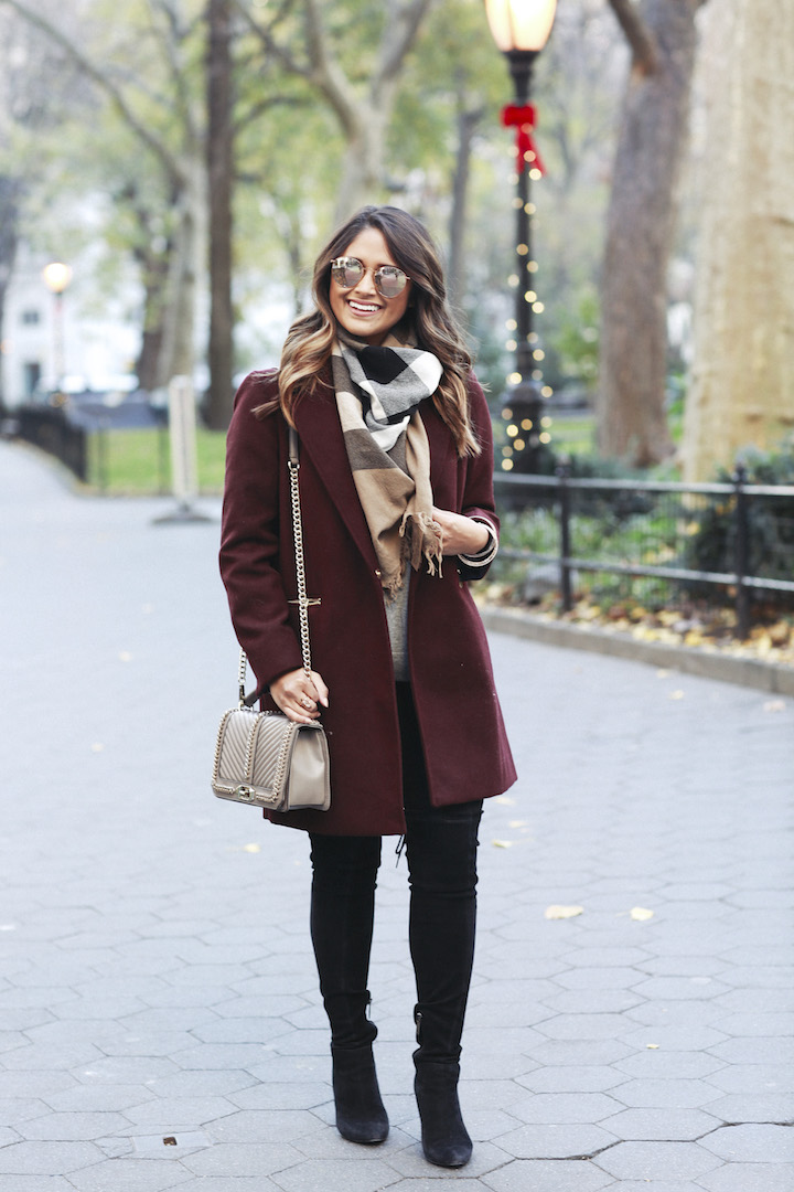 Burgundy 2024 coat outfit