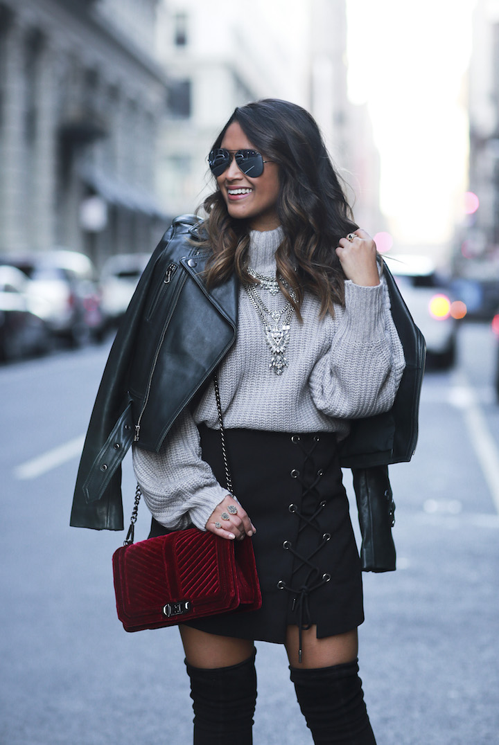 Lace Up Skirt + Over The Knee Boots - Haute Off The Rack