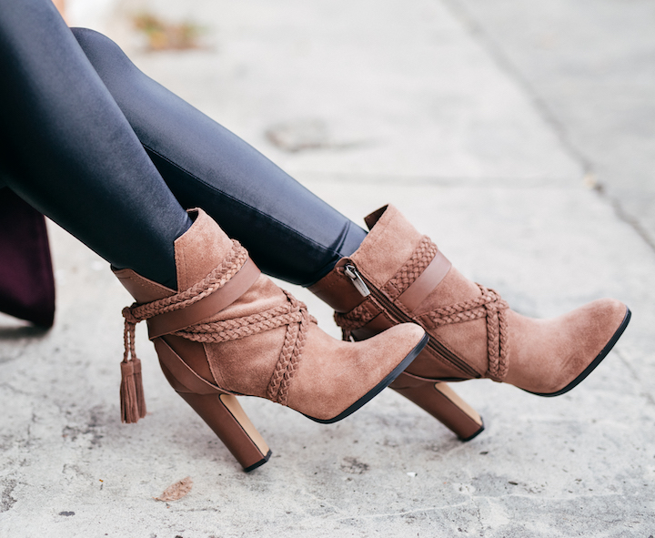 vince camuto burgundy booties