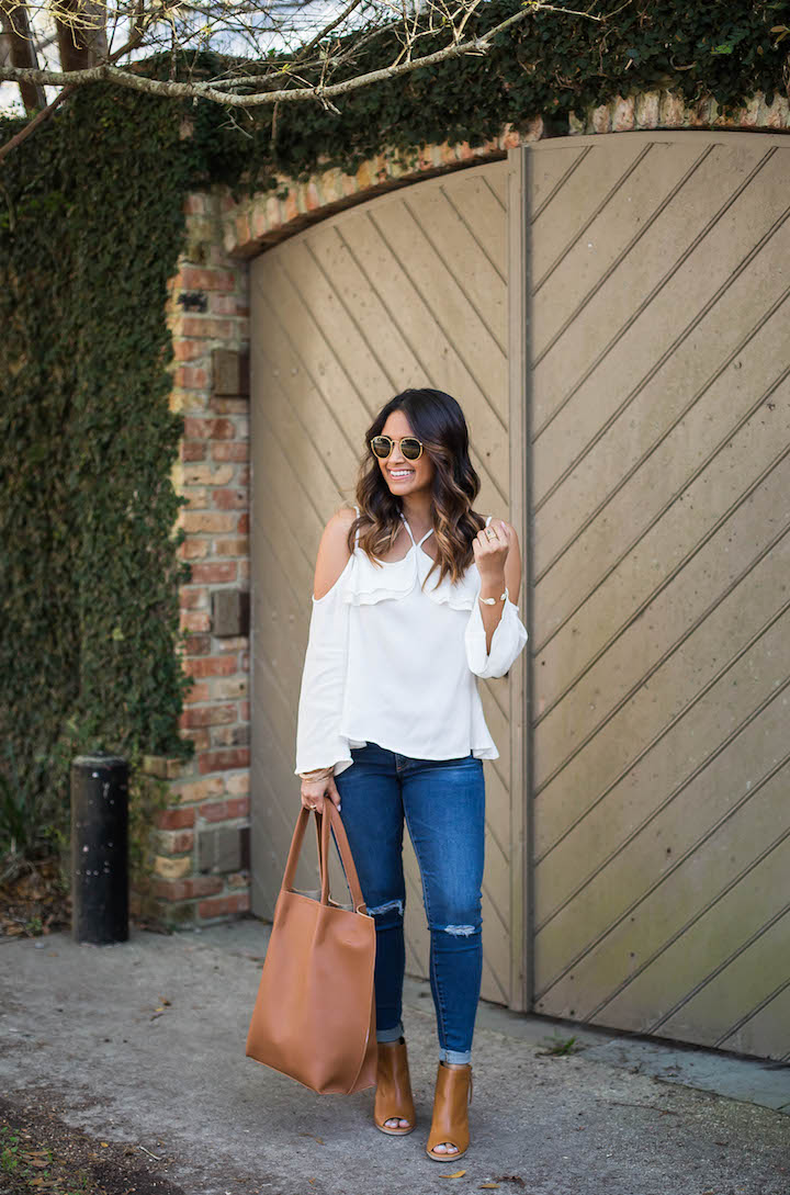 tan booties outfit