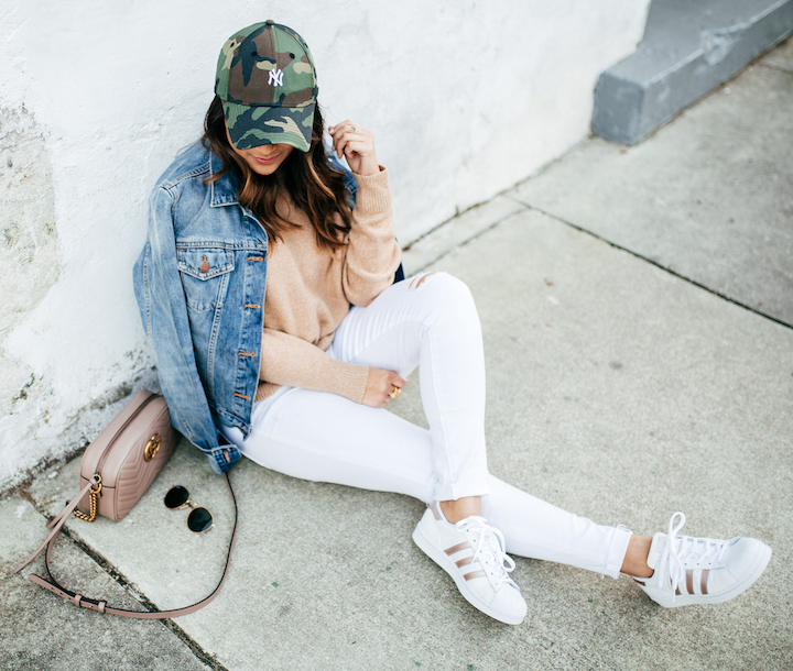 Adidas superstar outlet white with jeans