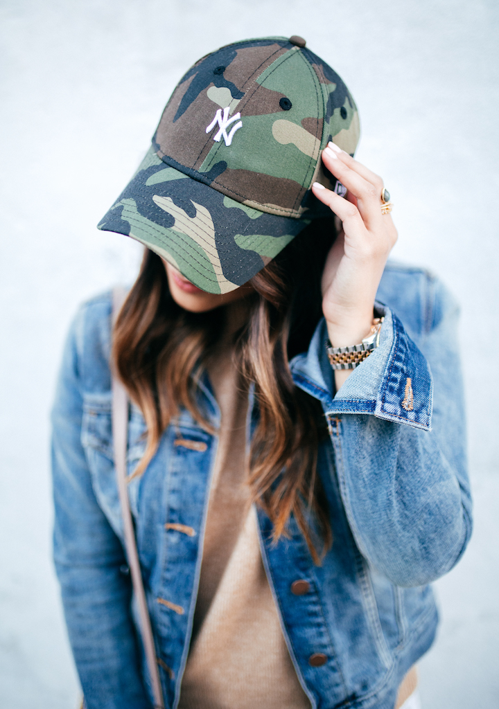 White Jeans + A Camo Hat - Haute Off The Rack