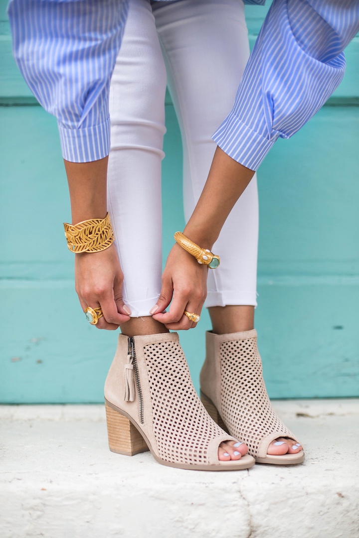 perforated booties open toe