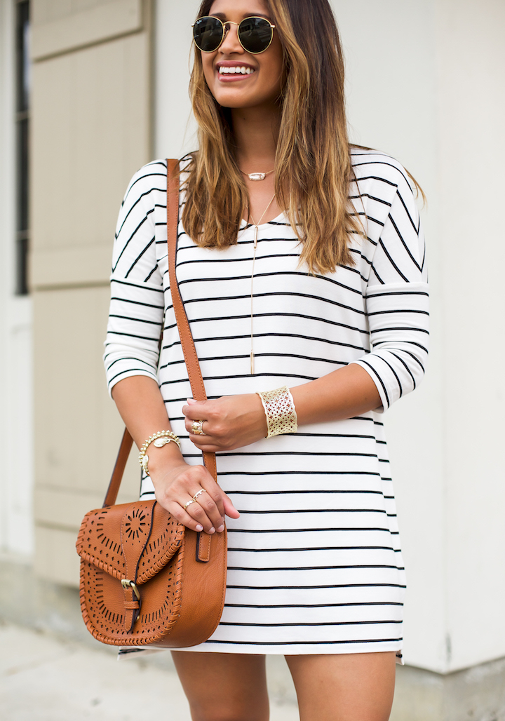 Everyday Striped Dress + Wedges - Haute Off The Rack