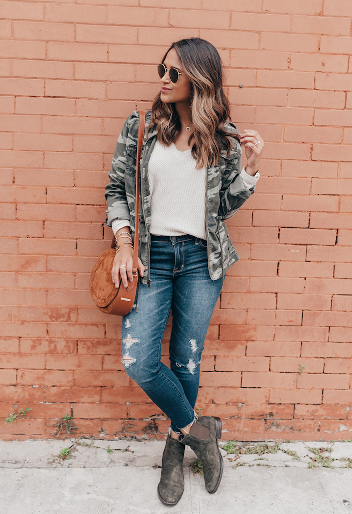 olive green booties outfit