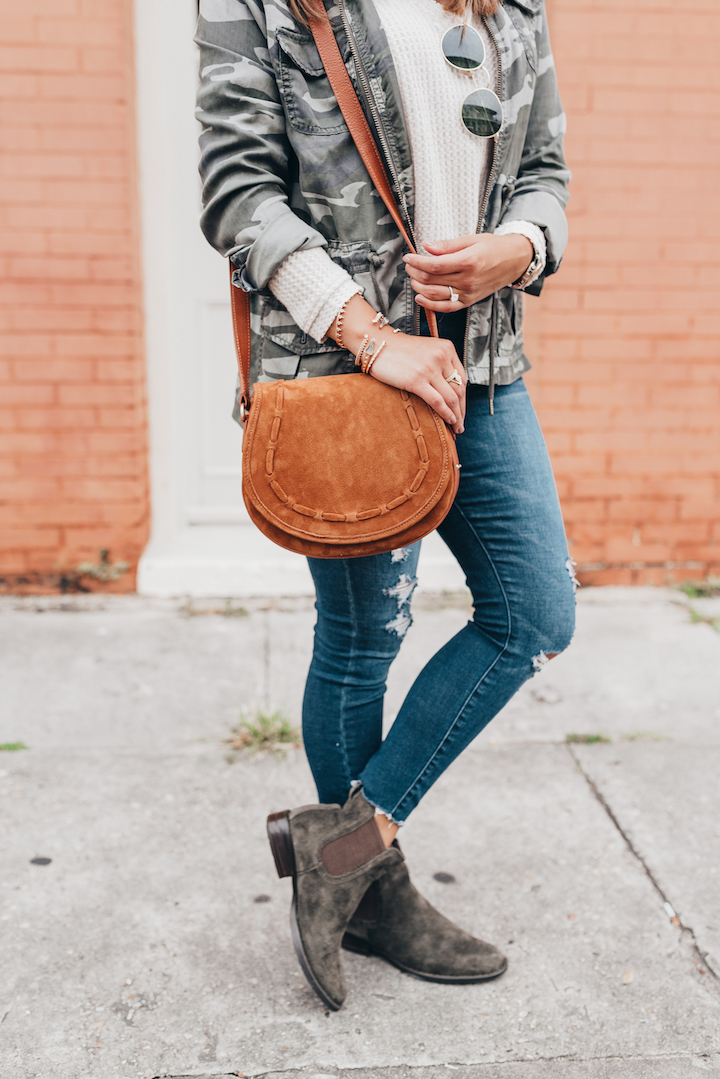 olive green booties outfit