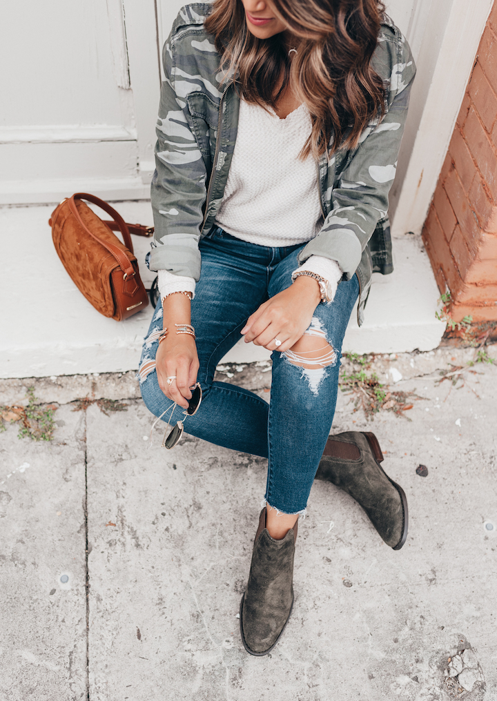 green booties outfit