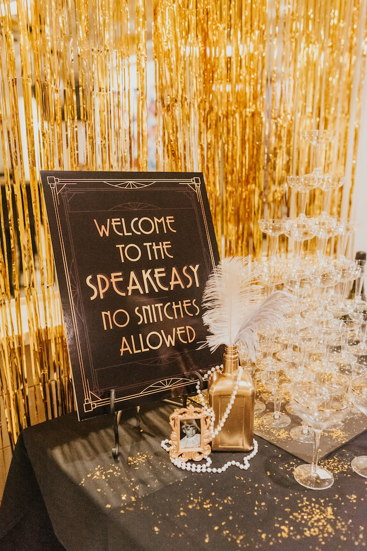 The Great Gatsby Party Ideas   Gold Foil Curtain  