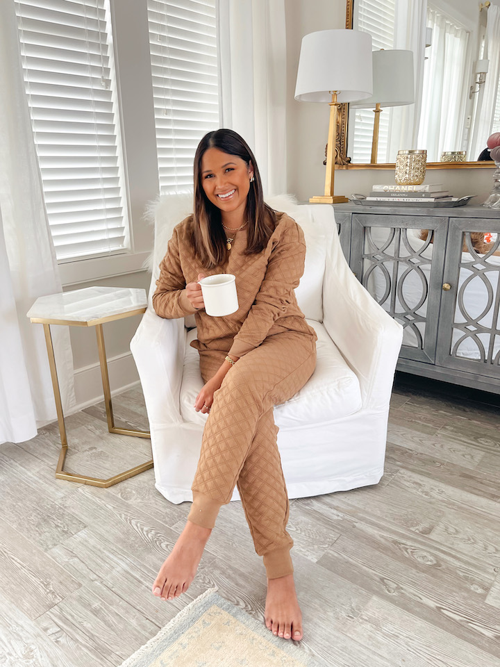 quilted loungewear set