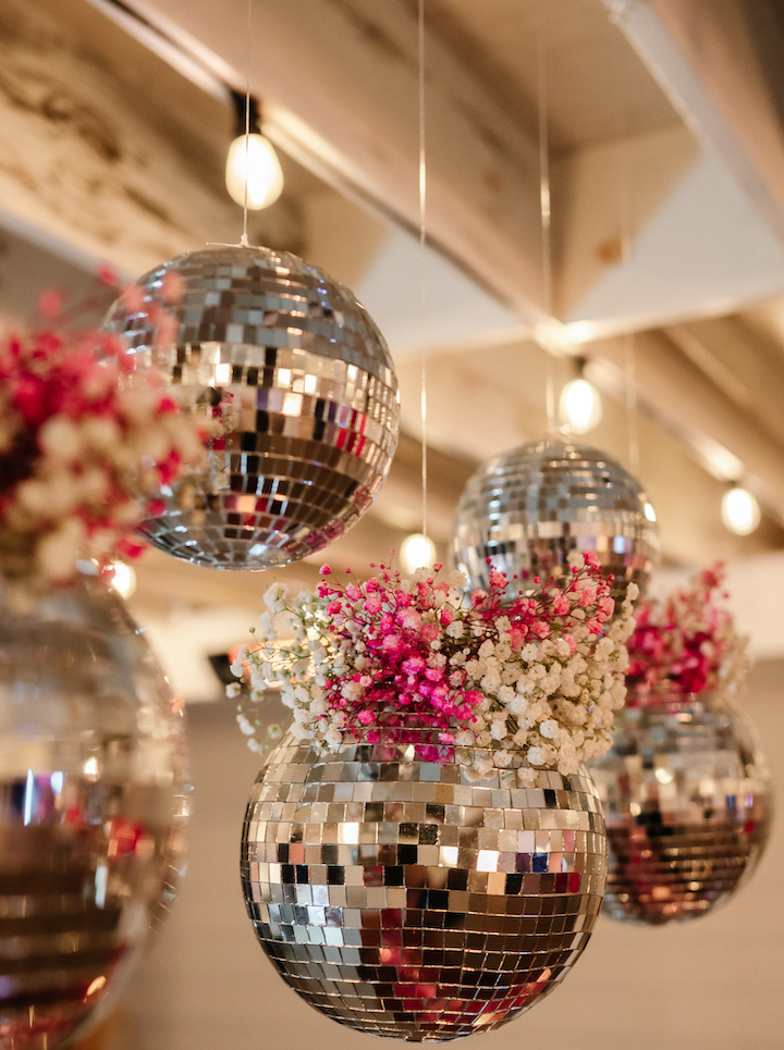 Disco Balls in Gold, Venue decor hire