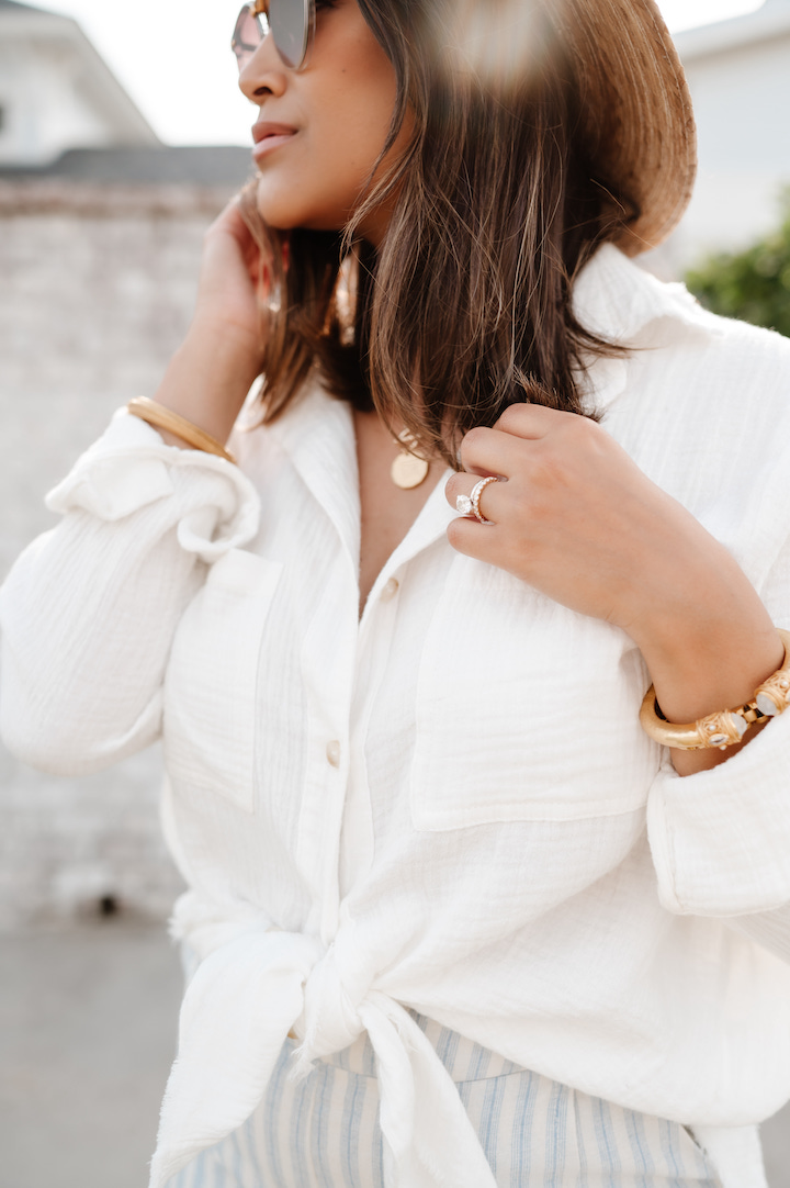 The Gauze Button Front Shirt You Need This Spring - Haute Off The Rack